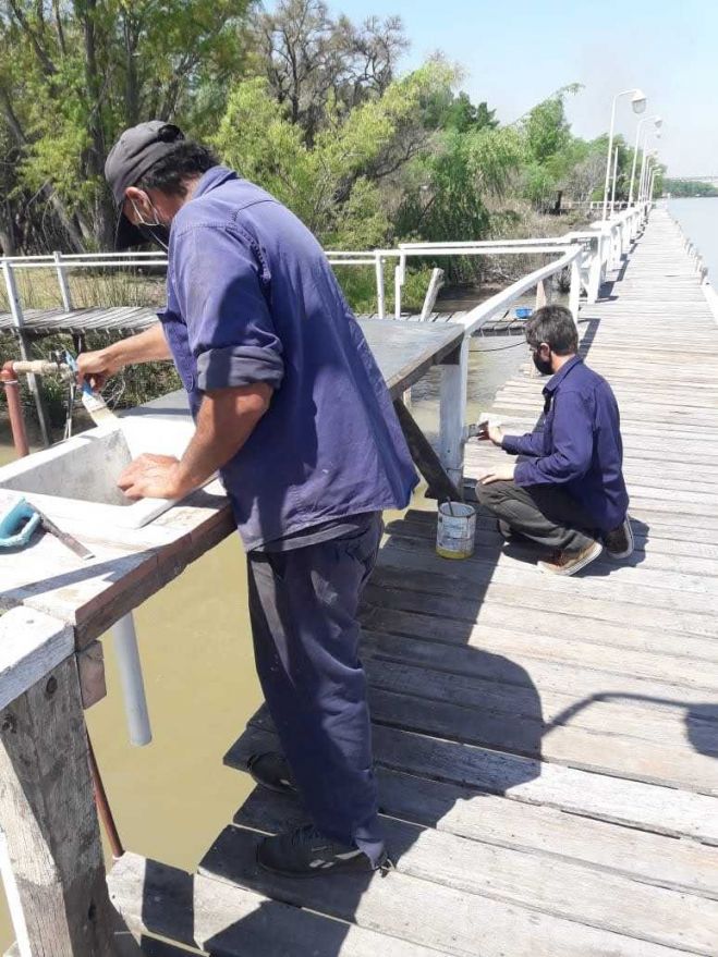 Continúan los trabajos en el muelle de la Sede Guazú