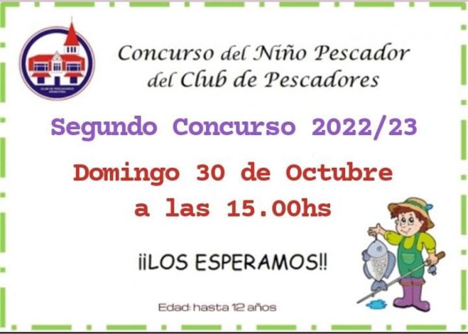 (Suspendido) El domingo 30 de octubre es el segundo Concurso del Niño Pescador de la temporada 2022/23