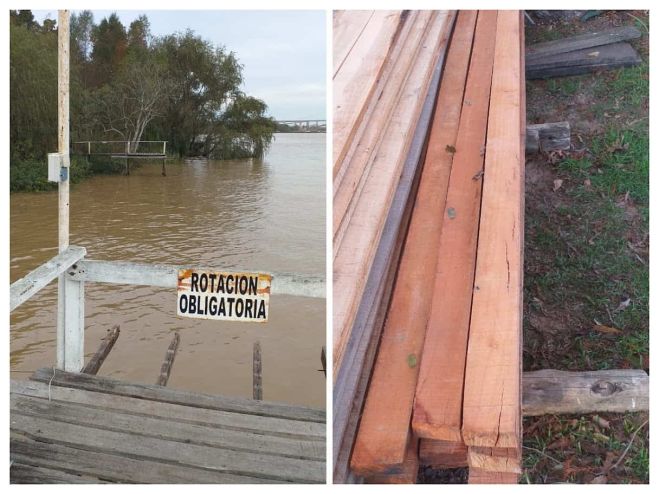 Avances en el trazado de la punta del muelle del Guazú