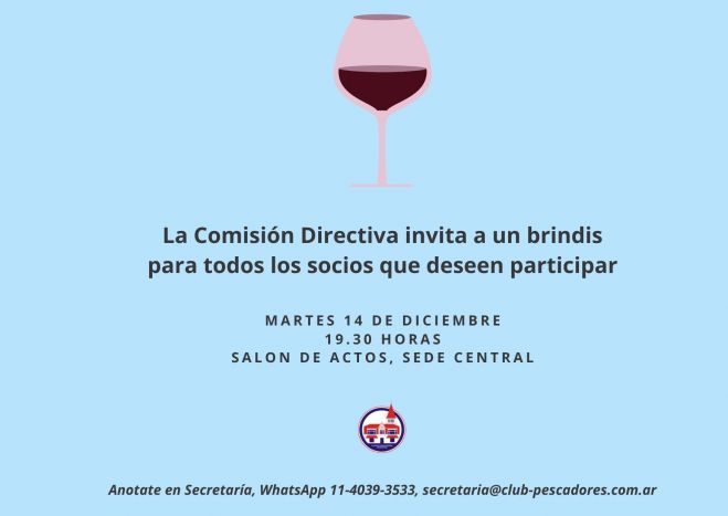 La Comisión Directiva invita a los socios a un brindis