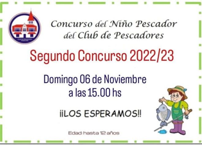 El domingo 7 de mayo es el tercer Concurso del Niño Pescador de la temporada 2022/23