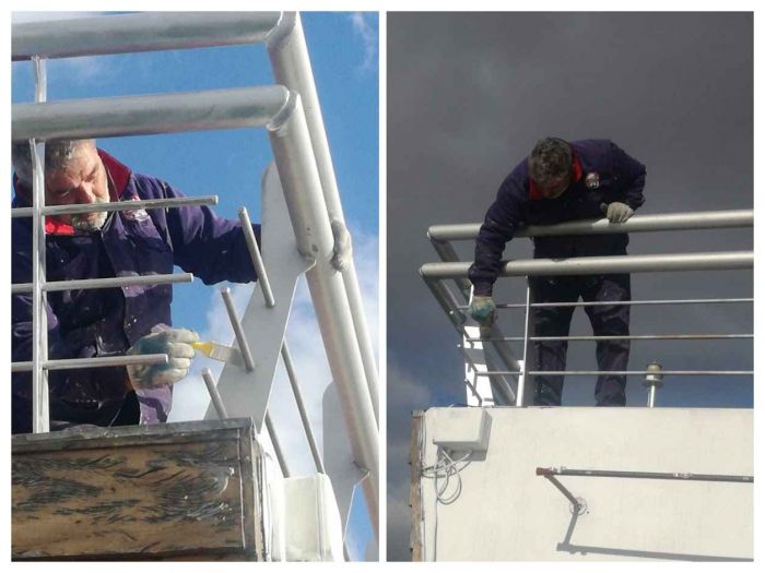 Trabajos de pintura para el mantenimiento del morro nuevo