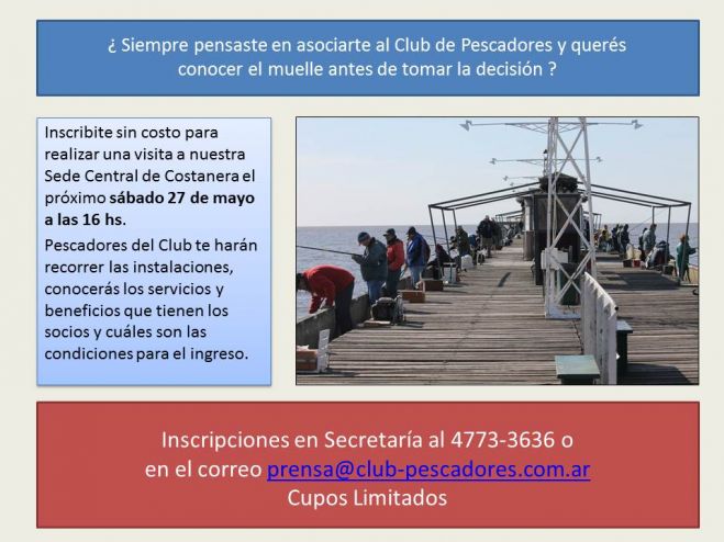 Próxima visita para pescadores