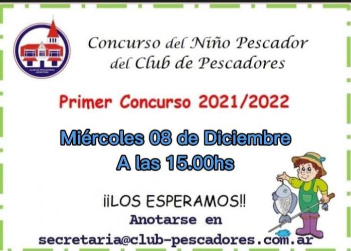 El miércoles 8 de diciembre concursan los niños pescadores