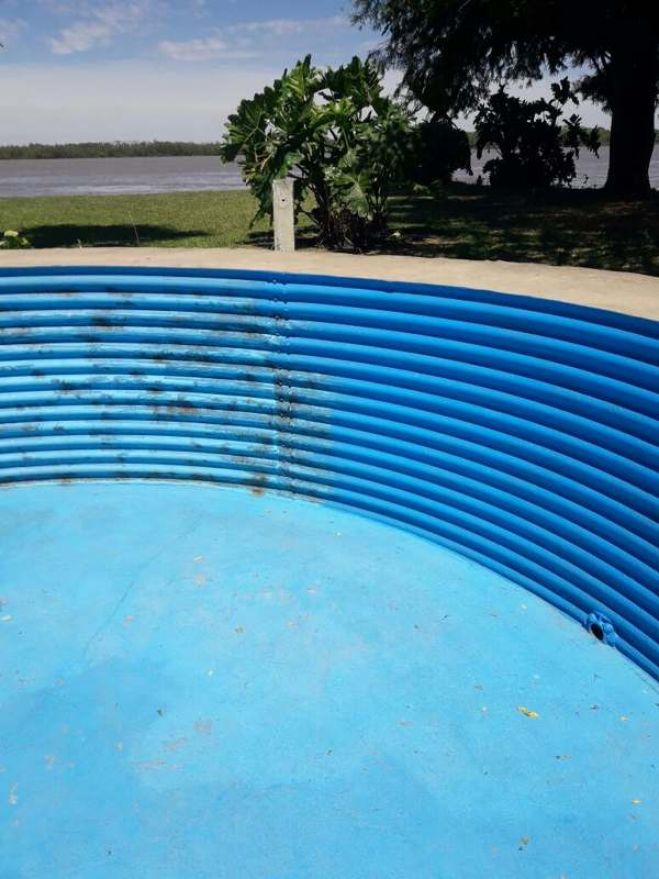 Pintado de la pileta y preparación del agua para su llenado en el Guazú