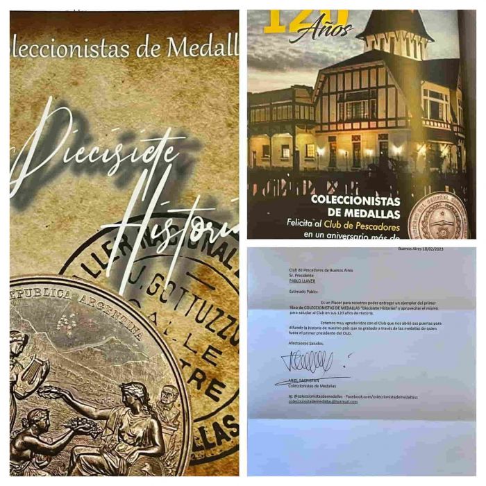Felicitación por los 120 años de vida de nuestra institución, proveniente de "Coleccionistas de medallas"