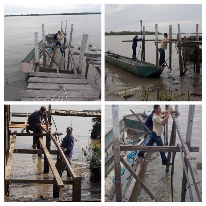 Guazú: desarme y reconstrucción pasarela refugio sur y baño