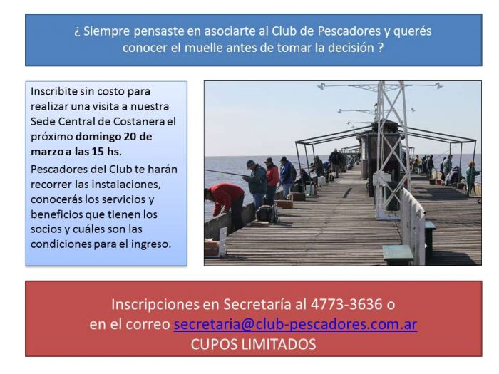 Visita para pescadores el 20/3