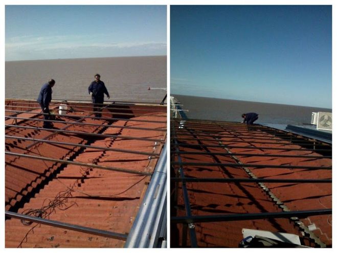 Obras en el techo de la Sede Central